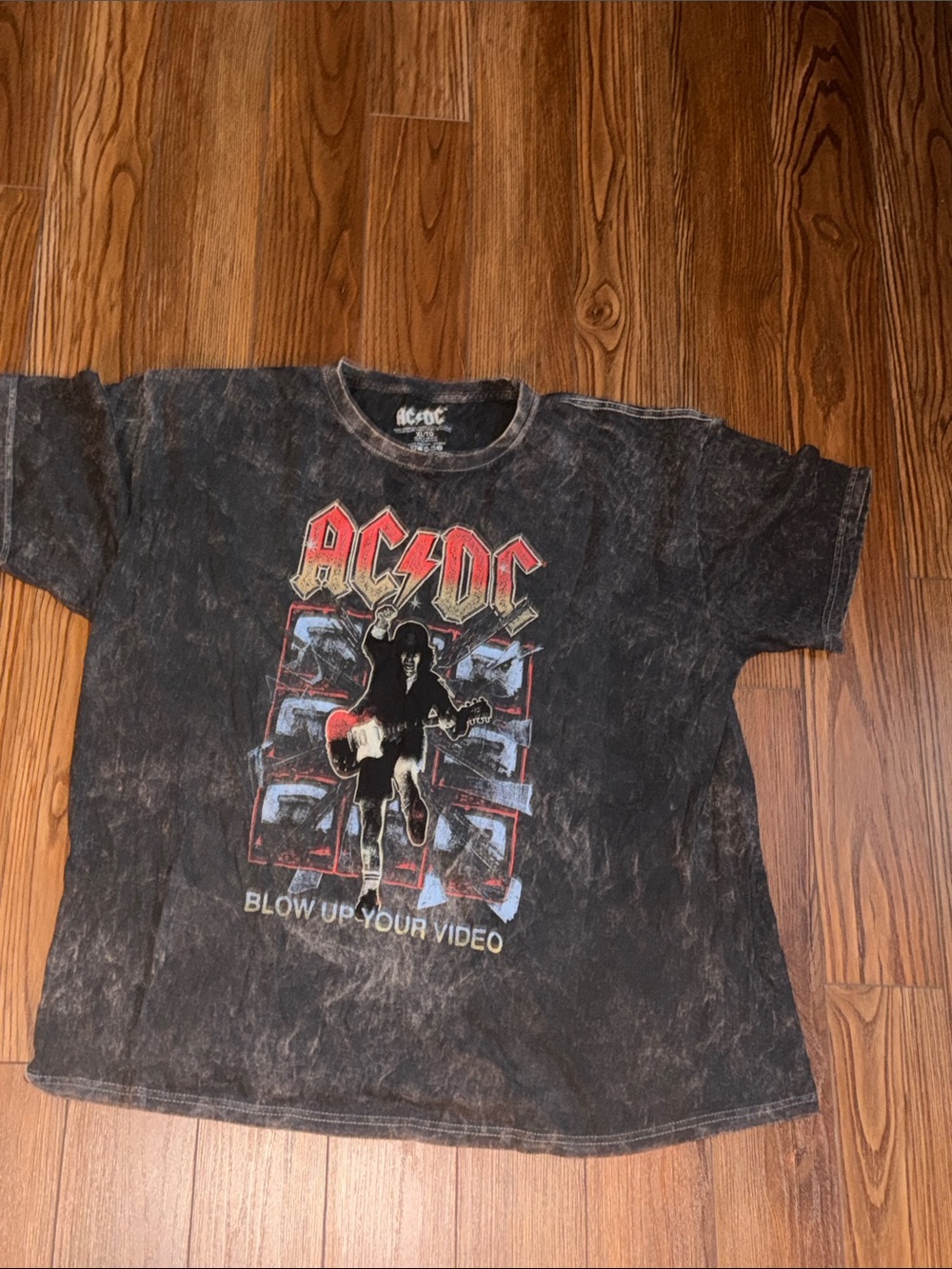 AC/DC Black Graphic Tee with Red Logo